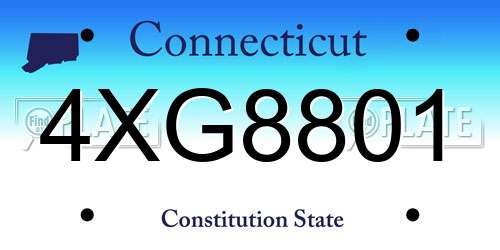 4XG8801 Connecticut License Plate