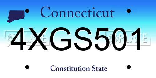 4XGS501 Connecticut License Plate