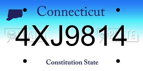 4XJ9814 Connecticut License Plate