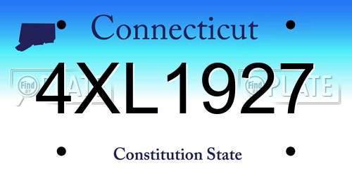 4XL1927 Connecticut License Plate