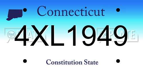 4XL1949 Connecticut License Plate