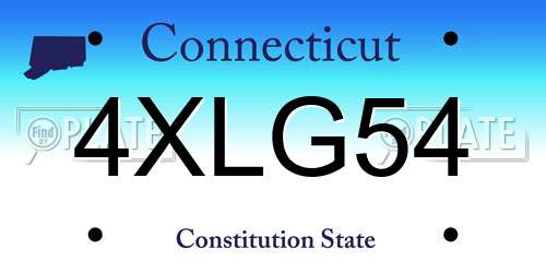 4XLG54 Connecticut License Plate