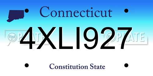4XLI927 Connecticut License Plate