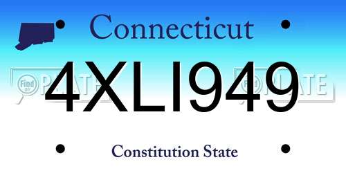 4XLI949 Connecticut License Plate