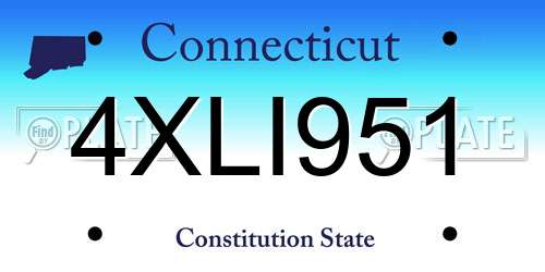 4XLI951 Connecticut License Plate