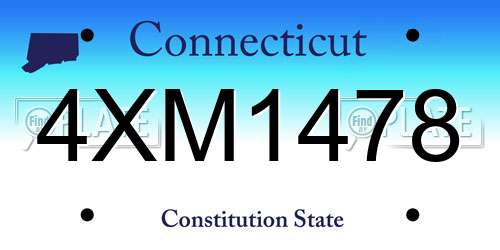4XM1478 Connecticut License Plate