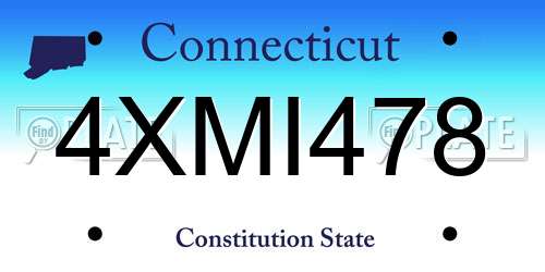 4XMI478 Connecticut License Plate