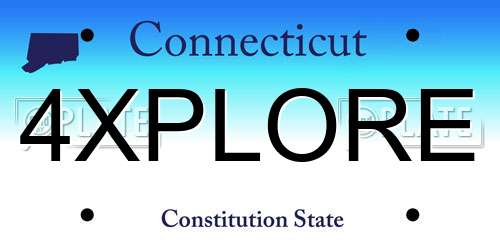 4XPLORE Connecticut License Plate
