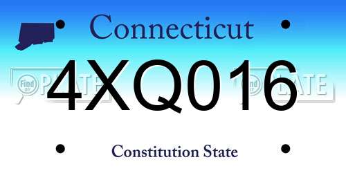 4XQ016 Connecticut License Plate