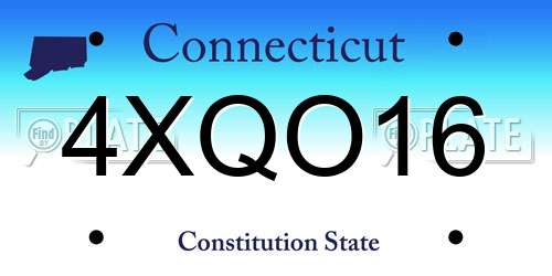 4XQO16 Connecticut License Plate