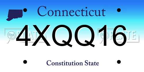 4XQQ16 Connecticut License Plate