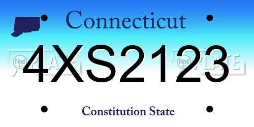 4XS2123 Connecticut License Plate