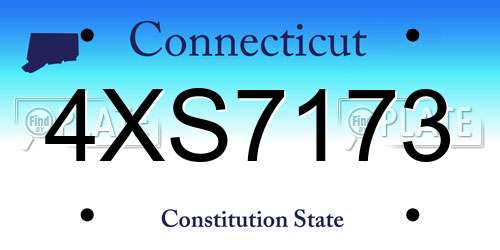 4XS7173 Connecticut License Plate
