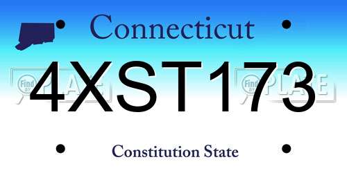 4XST173 Connecticut License Plate
