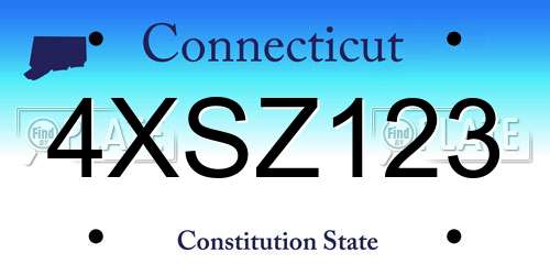 4XSZ123 Connecticut License Plate