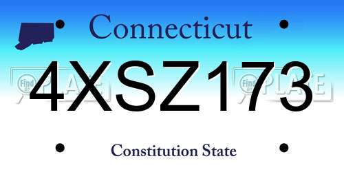 4XSZ173 Connecticut License Plate