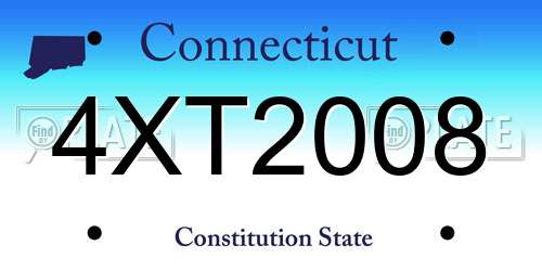 4XT2008 Connecticut License Plate