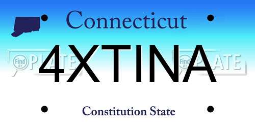 4XTINA Connecticut License Plate