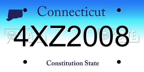 4XZ2008 Connecticut License Plate