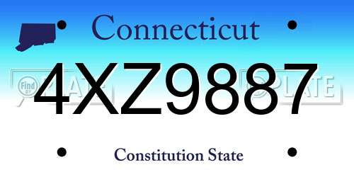 4XZ9887 Connecticut License Plate