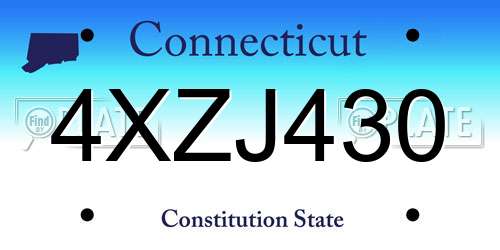 4XZJ430 Connecticut License Plate