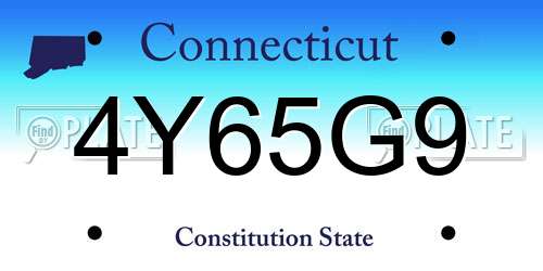 4Y65G9 Connecticut License Plate