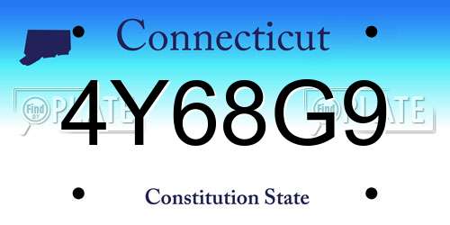 4Y68G9 Connecticut License Plate