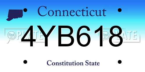 4YB618 Connecticut License Plate