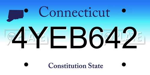 4YEB642 Connecticut License Plate
