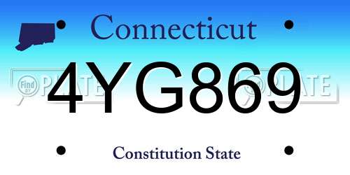 4YG869 Connecticut License Plate
