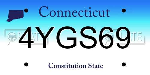 4YGS69 Connecticut License Plate