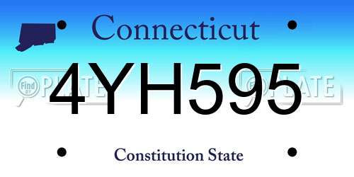 4YH595 Connecticut License Plate