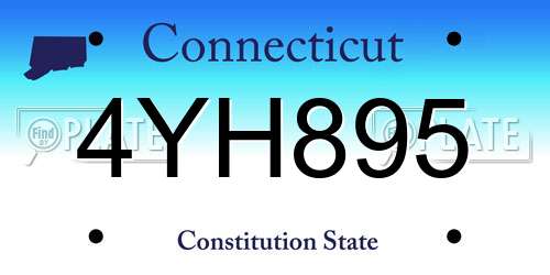 4YH895 Connecticut License Plate