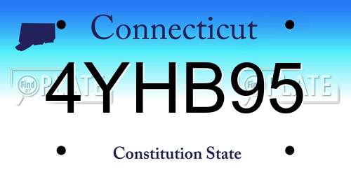 4YHB95 Connecticut License Plate