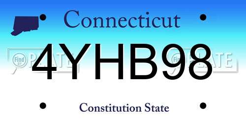4YHB98 Connecticut License Plate