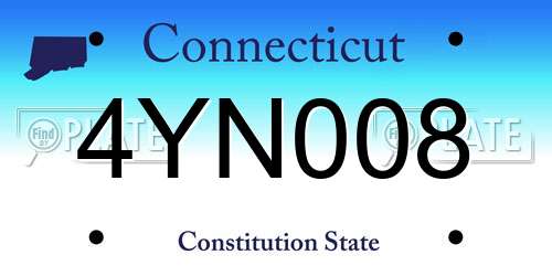 4YN008 Connecticut License Plate