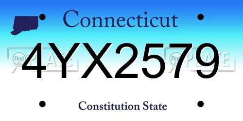 4YX2579 Connecticut License Plate