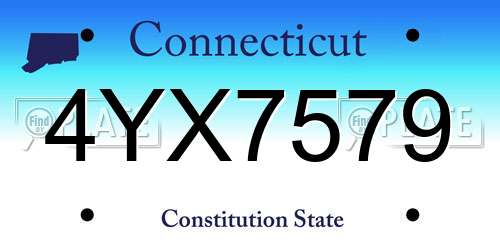 4YX7579 Connecticut License Plate