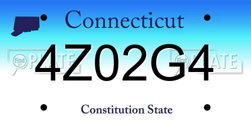 4Z02G4 Connecticut License Plate