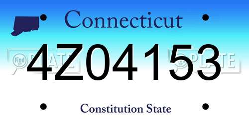 4Z04153 Connecticut License Plate