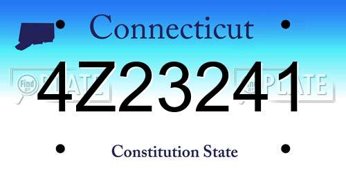 4Z23241 Connecticut License Plate