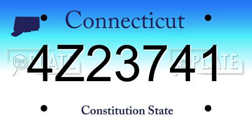 4Z23741 Connecticut License Plate