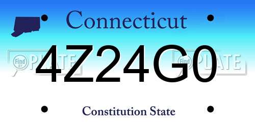 4Z24G0 Connecticut License Plate