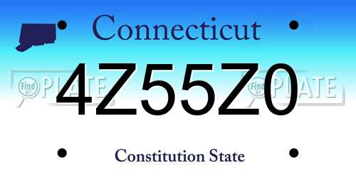 4Z55Z0 Connecticut License Plate