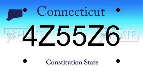 4Z55Z6 Connecticut License Plate