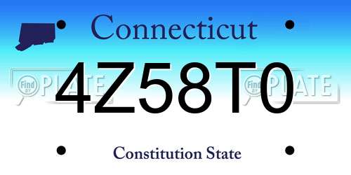 4Z58T0 Connecticut License Plate