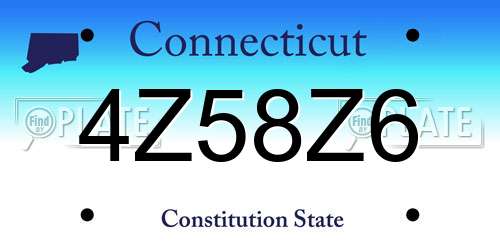 4Z58Z6 Connecticut License Plate