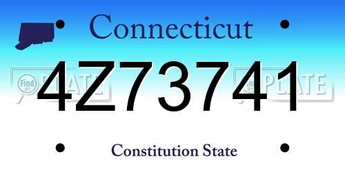 4Z73741 Connecticut License Plate