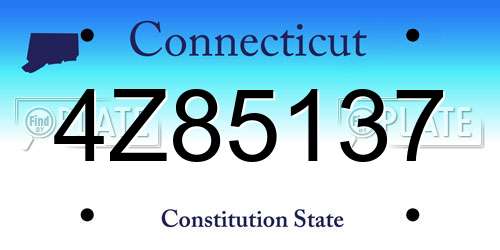 4Z85137 Connecticut License Plate
