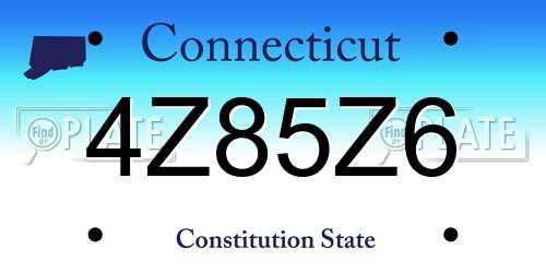 4Z85Z6 Connecticut License Plate